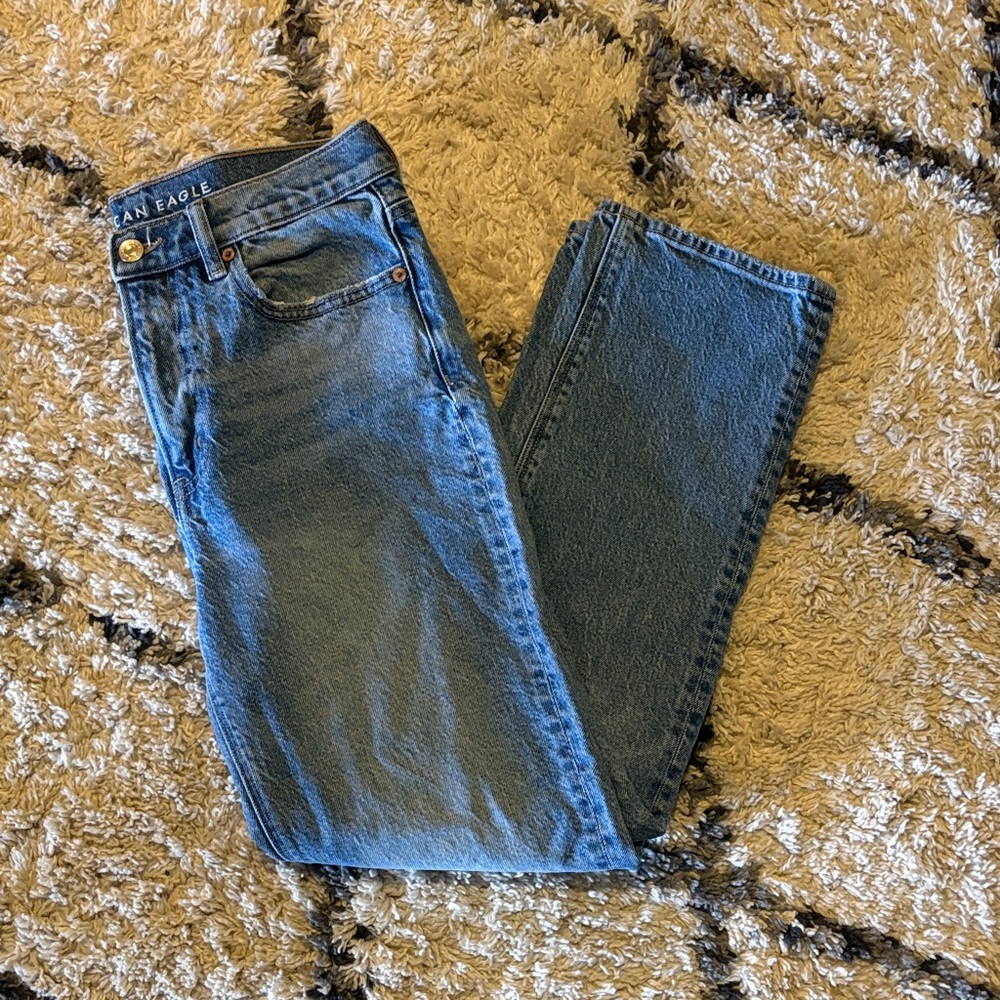 American Eagle Super High Rise Ankle Straight Jeans